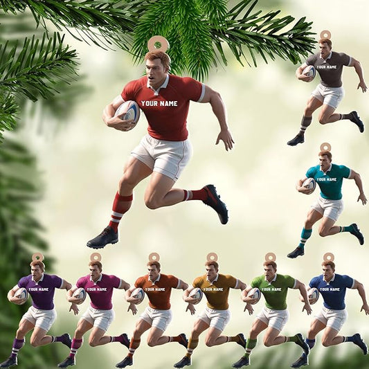 Personalized Rugby Player Christmas Gift for Sports Lovers - Rugby Ornament LL25