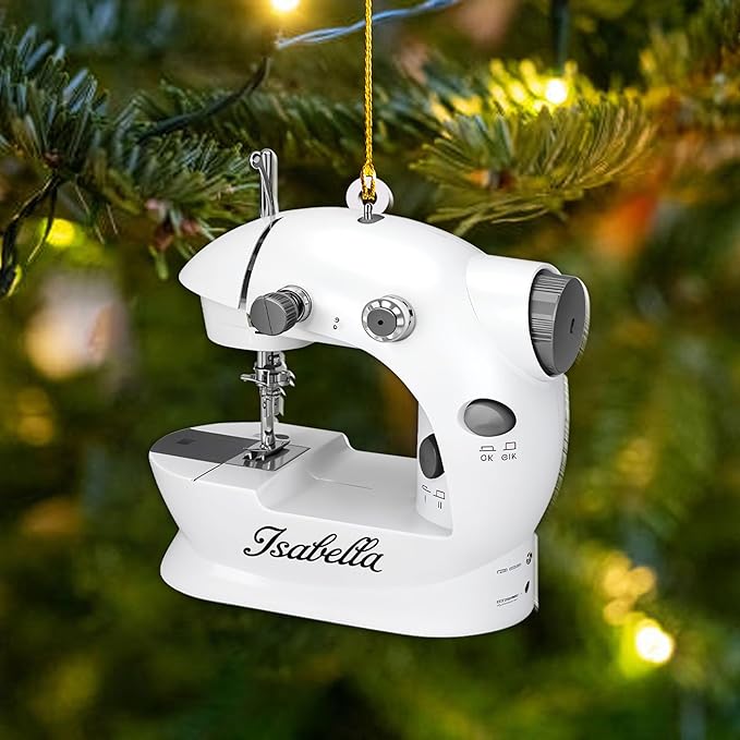 Custom Sewing Machine Ornament - Christmas Ornament Gift for Sewing Lovers LL25