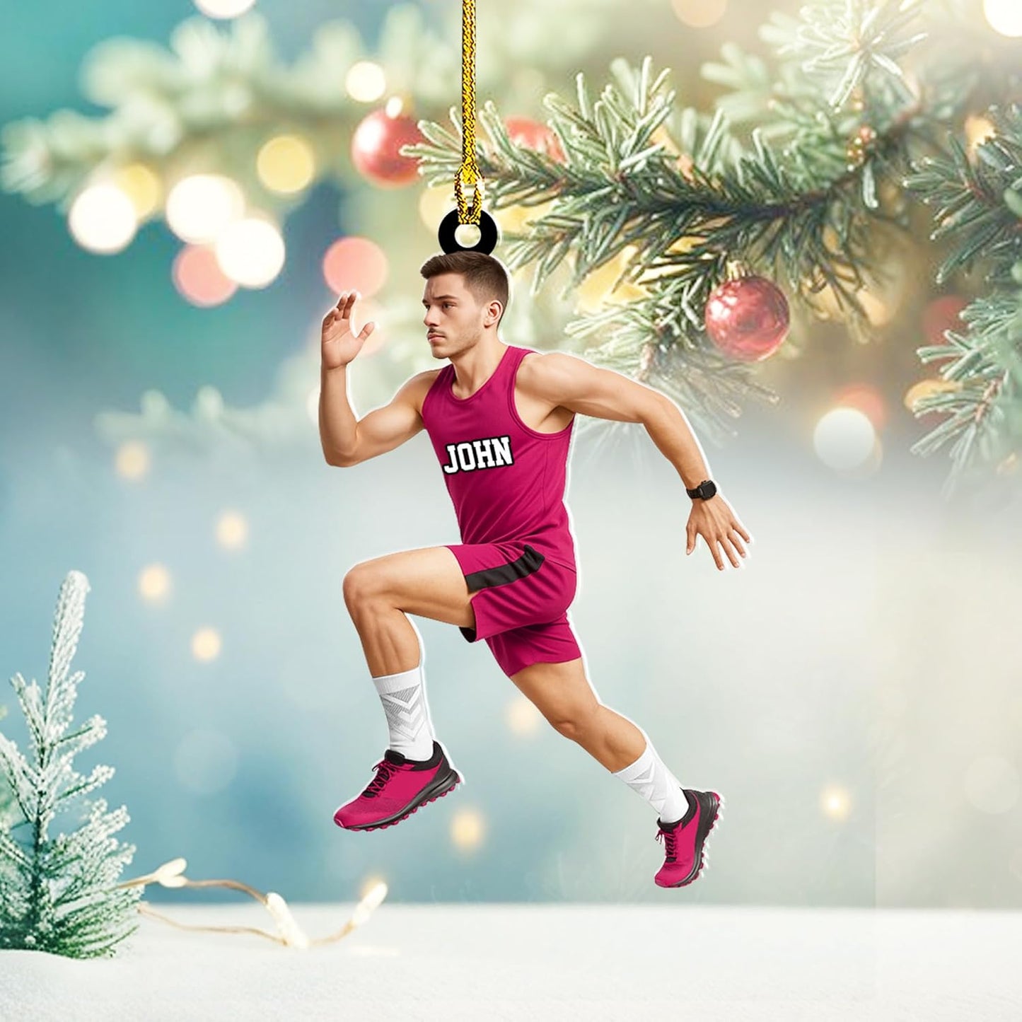 Personalized Marathon Ornament – Custom Name Acrylic Running Christmas Decoration, Runner Gift TM16