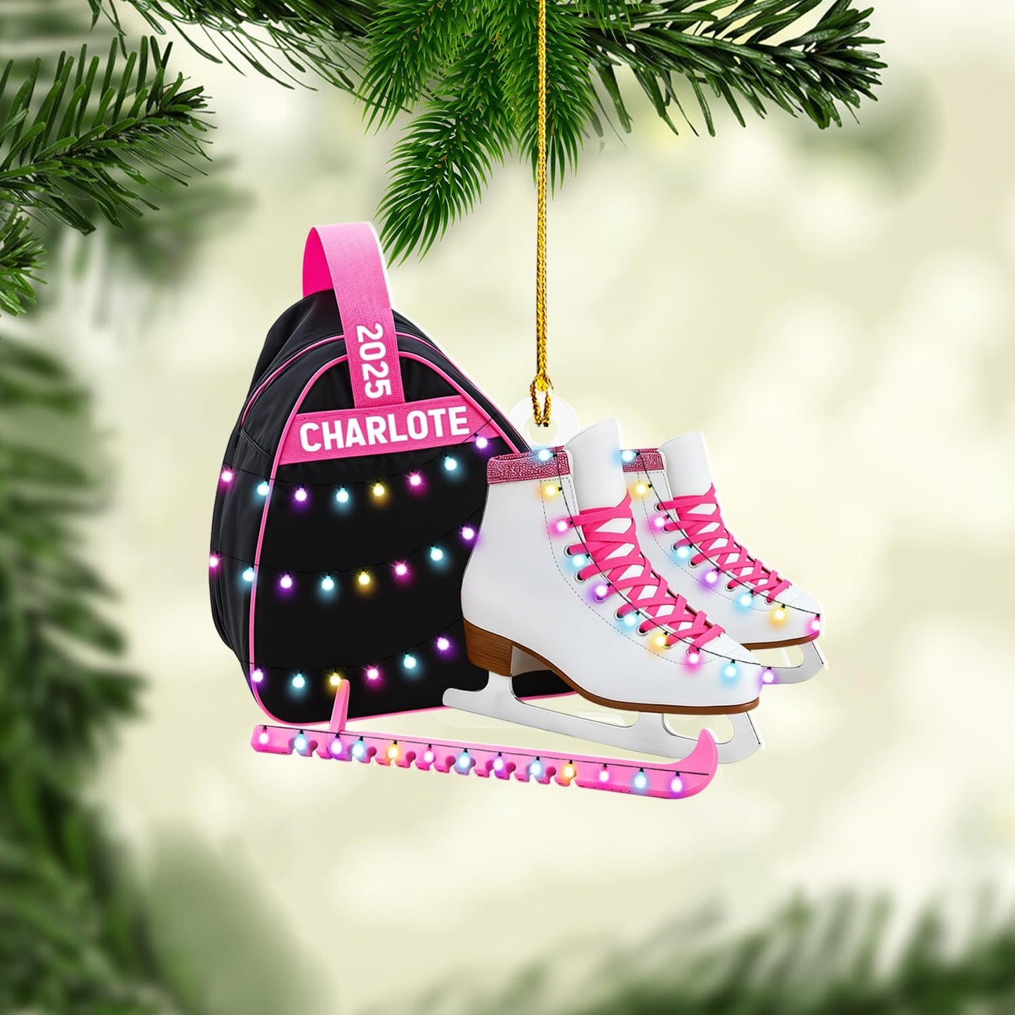 Personalized Ice Skating Christmas Ornament N10
