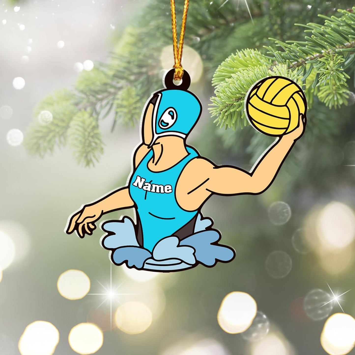 Custom Name Water Polo Christmas Ornament – Personalized Wayer Polo Ornament, Sport Holiday Tree Decoration TW7