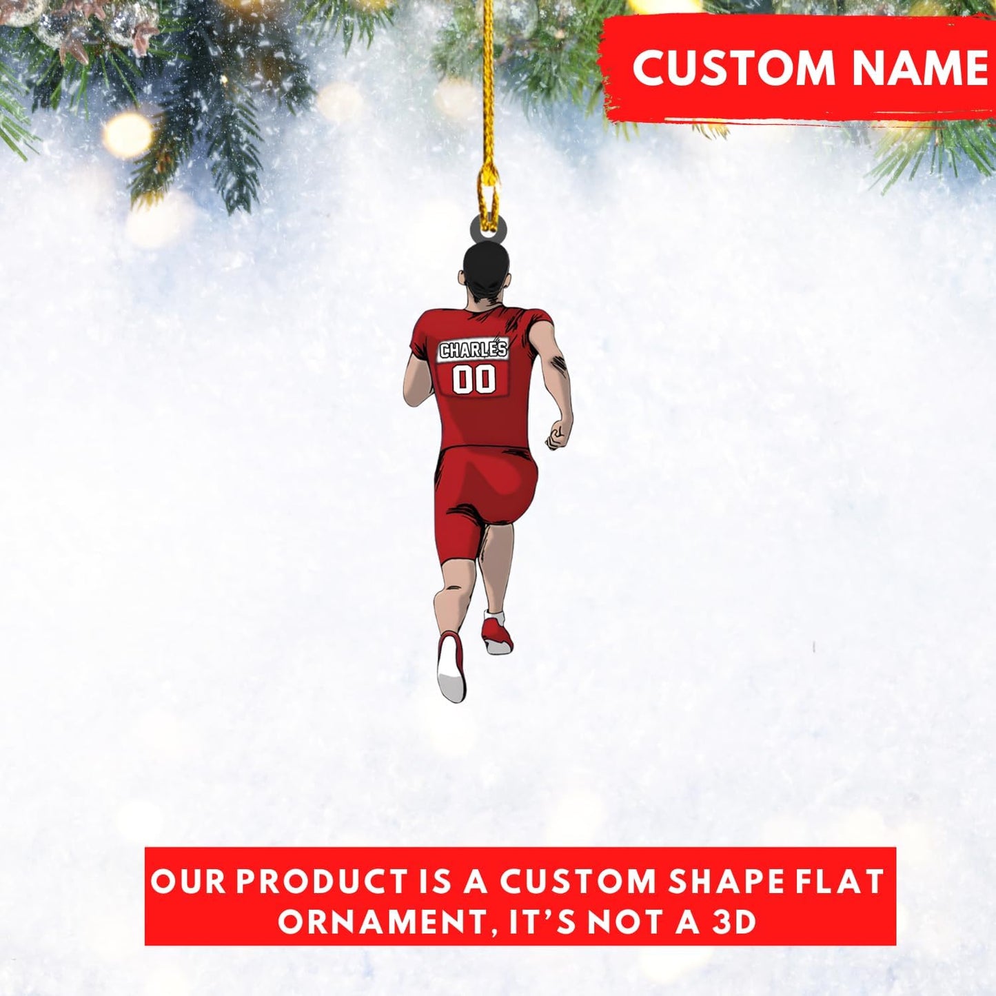 Custom Running Acrylic  Ornament – Personalized Marathon Gift, Athlete Christmas Decoration TM23