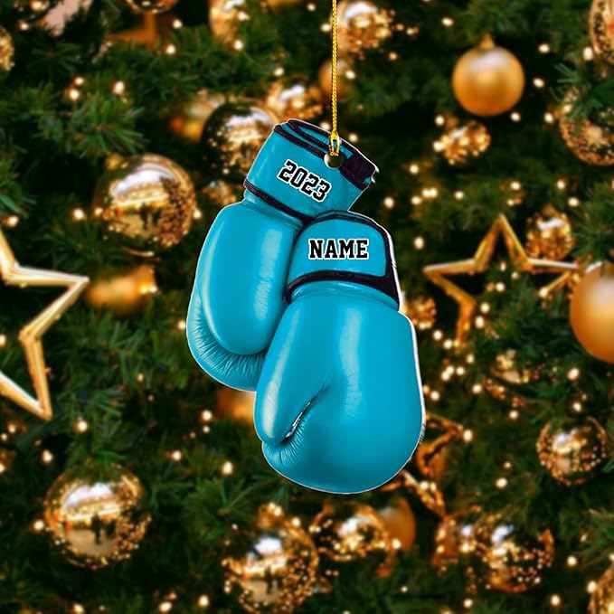 Personalized Boxing Gloves Christmas Ornament - Custom Name Boxing Ornament Gift LL38