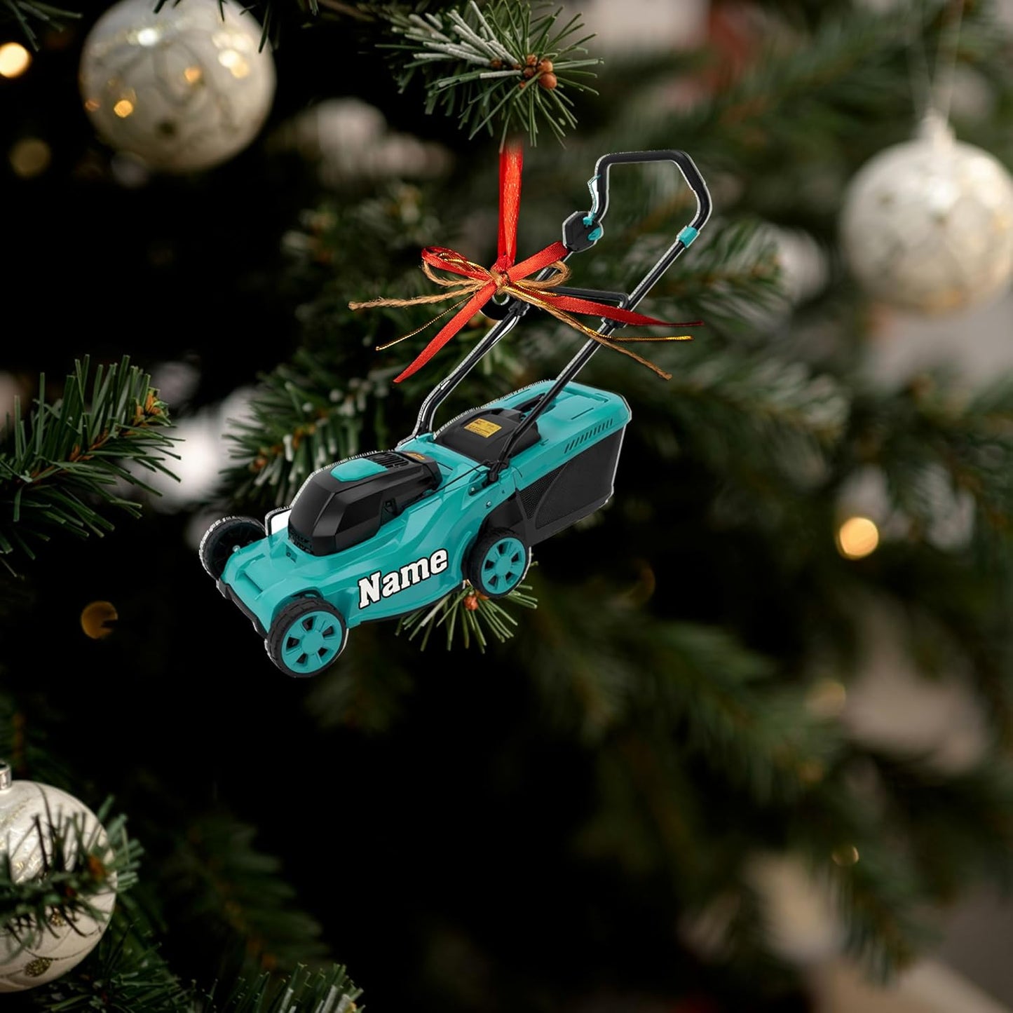 Personalized Lawn Mower Christmas Ornament | Custom Lawn Care Holiday Tree Decoration for Gardeners & Landscapers TG96