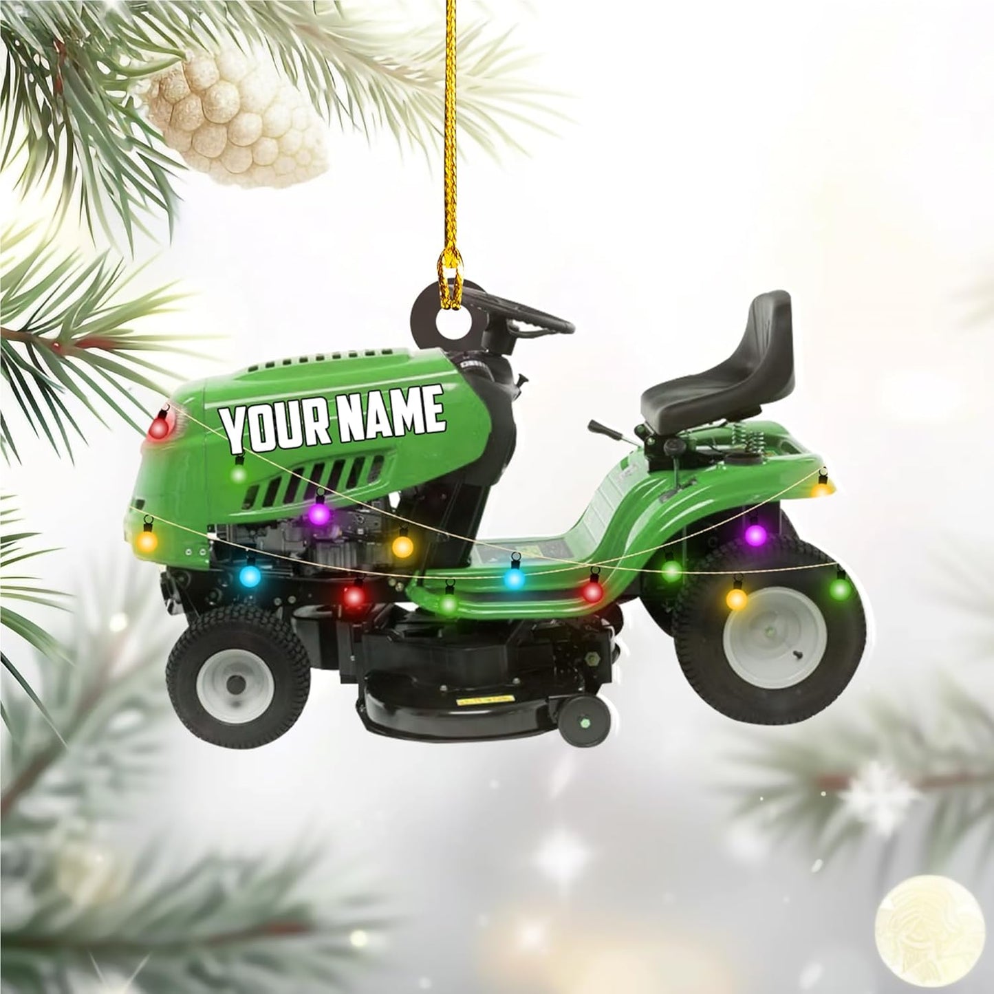 Personalized Lawn Mower Christmas Ornament | Custom Lawn Care Holiday Tree Decoration for Gardeners & Landscapers TG110