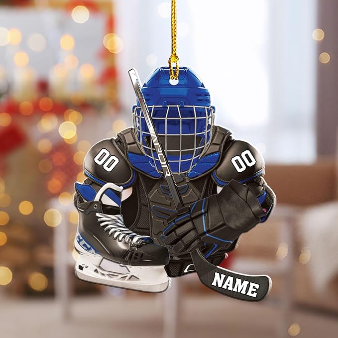 Personalized ice Hockey Ornament N35