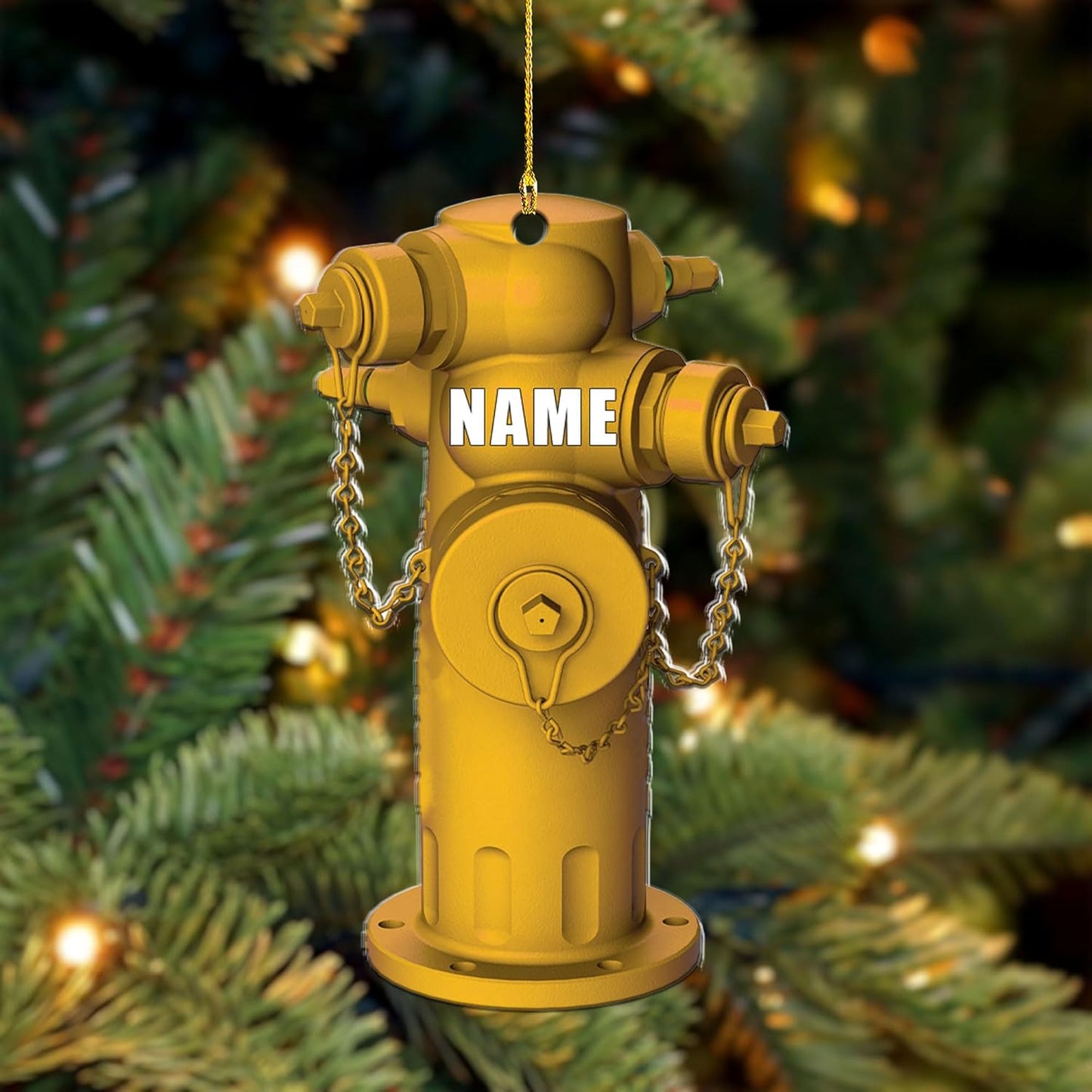 Personalized Firefighter Hydrant Christmas Ornament