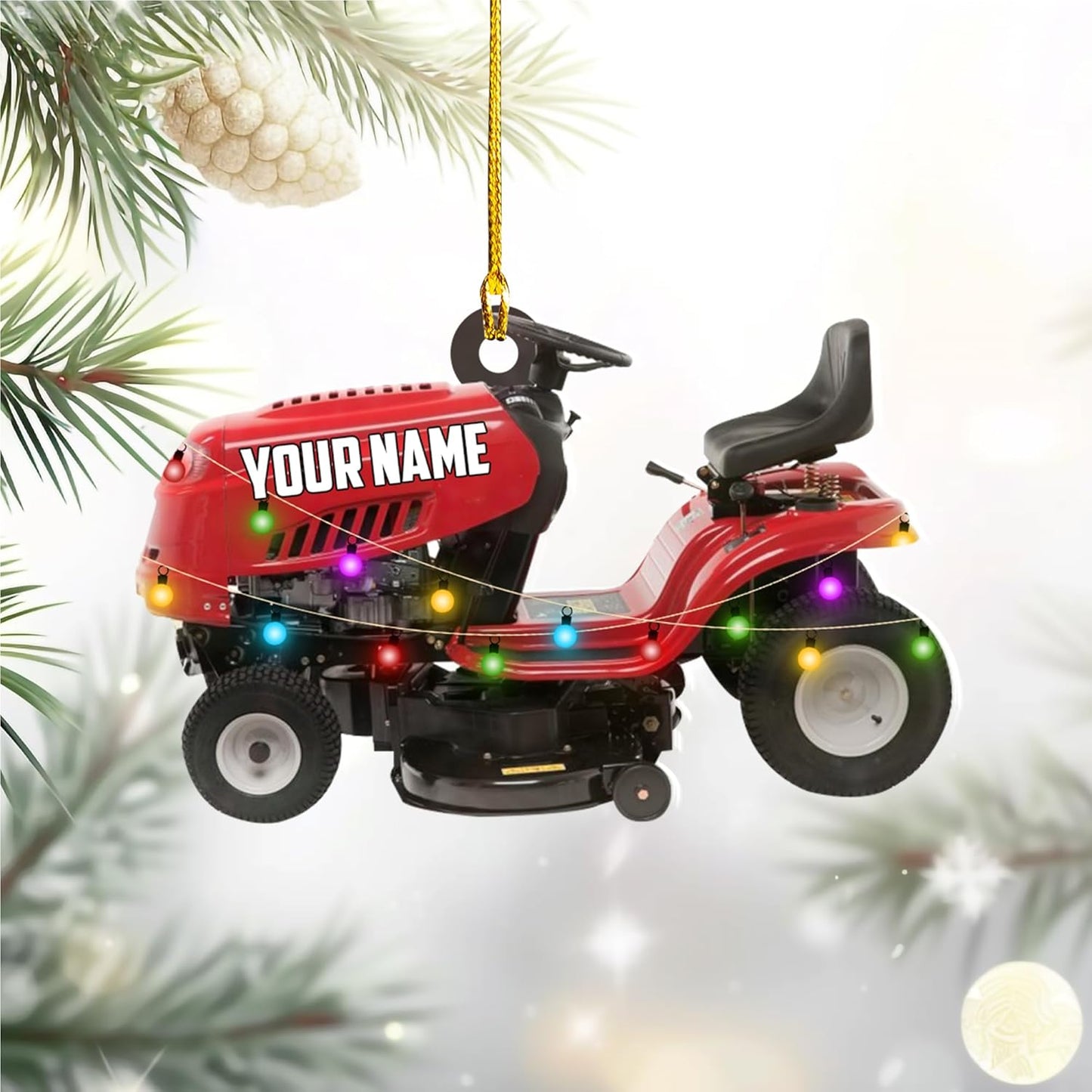 Personalized Lawn Mower Christmas Ornament | Custom Lawn Care Holiday Tree Decoration for Gardeners & Landscapers TG110