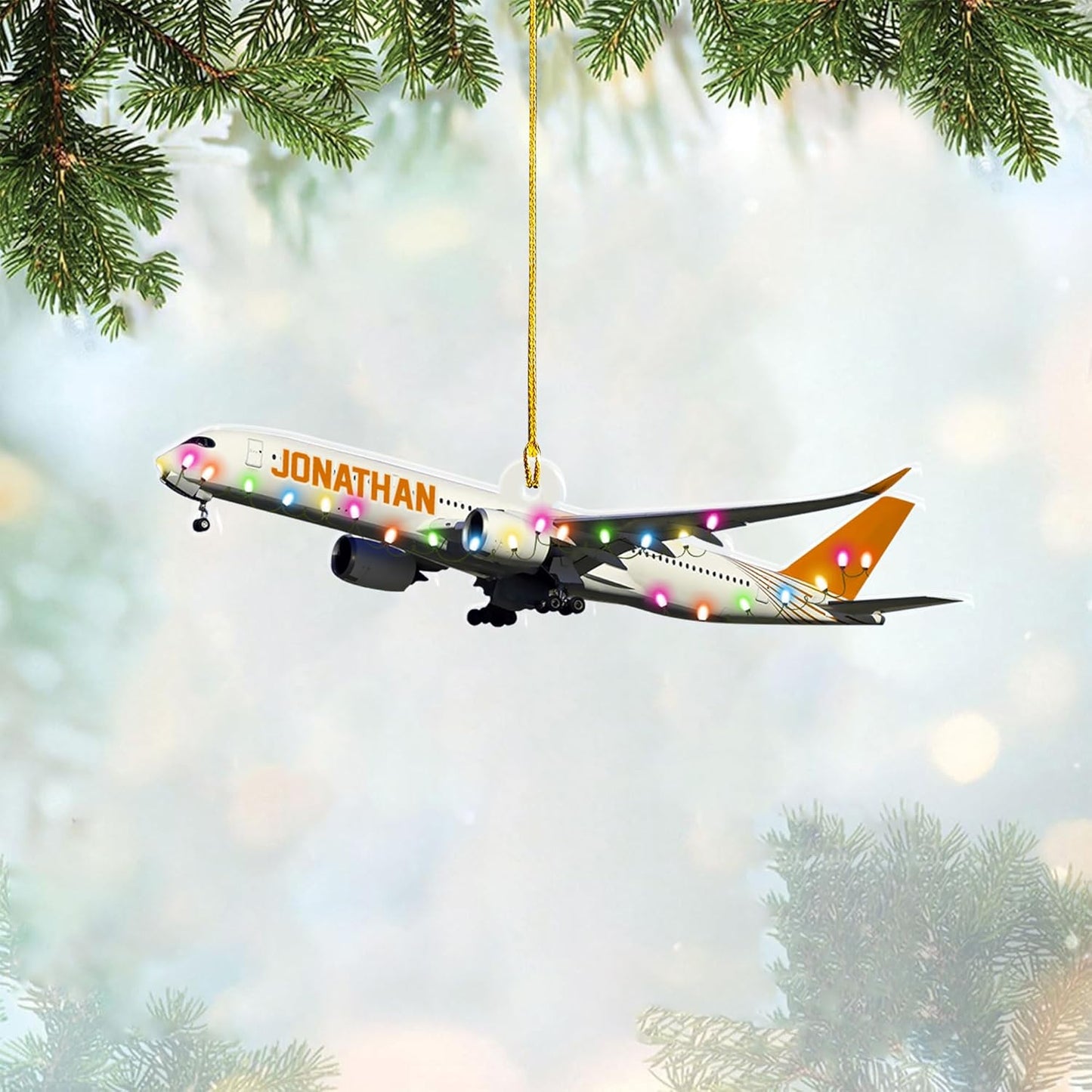 Personalized Airplane Pilot Christmas Ornament