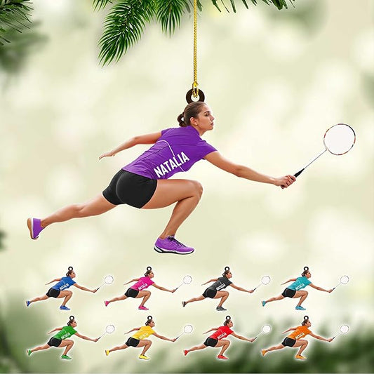 Pesonalized Christmas Gift for Badminton Players, Sports Lovers Badminton Ornament LL28