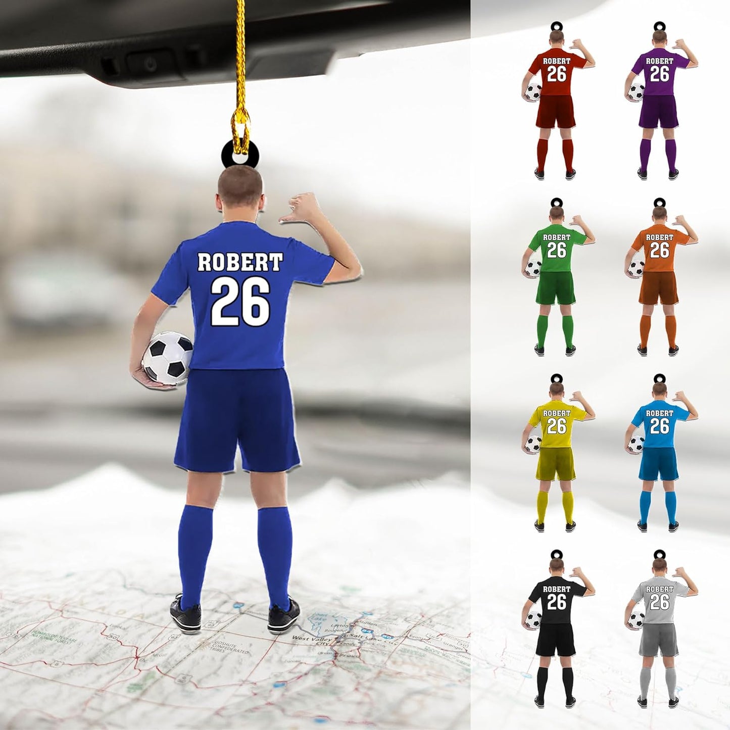 Personalized Soccer Player Christmas Ornament - Xmas Gift for Soccer Lovers, Men and Women C16