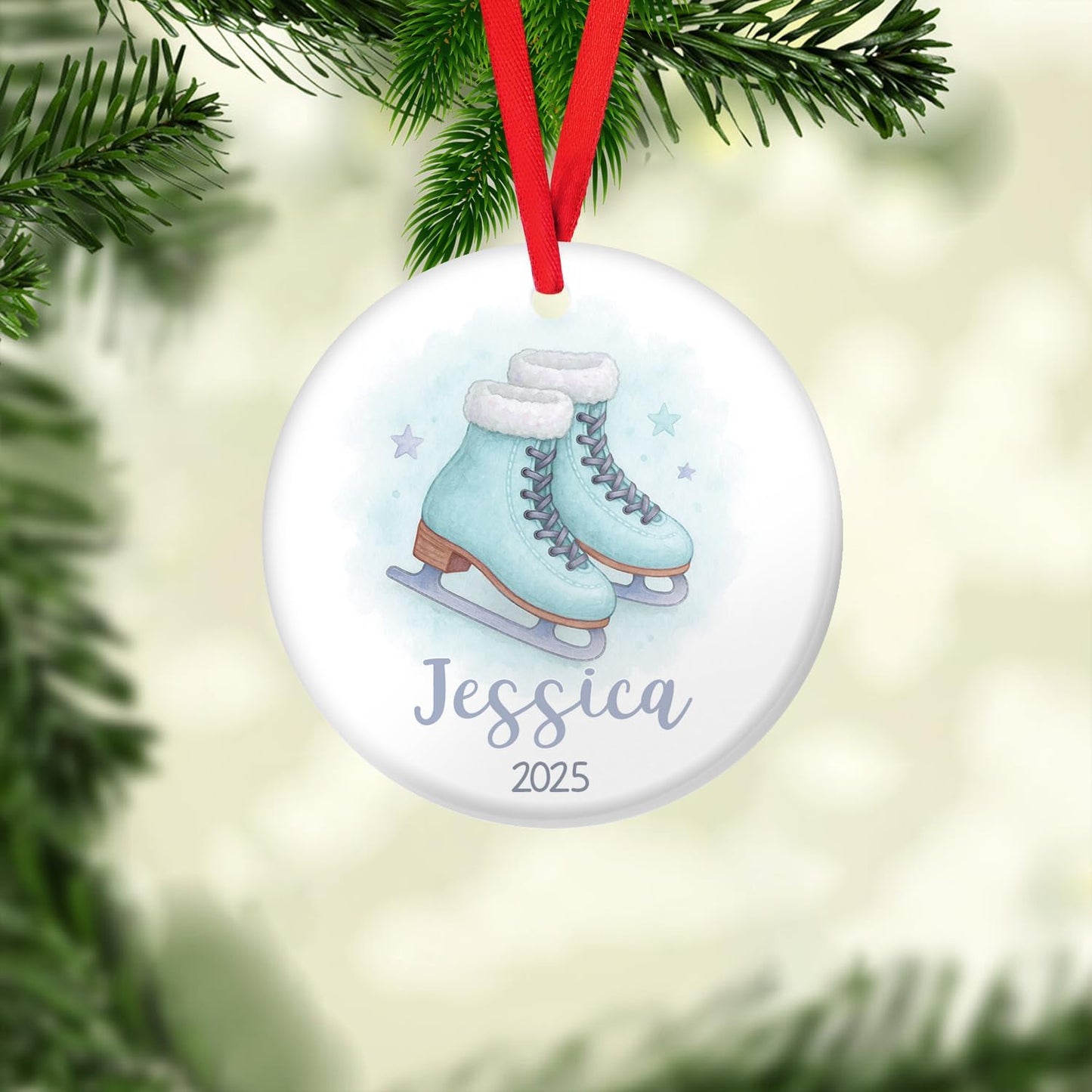 Personalized Ice Skating Christmas Ornament N03