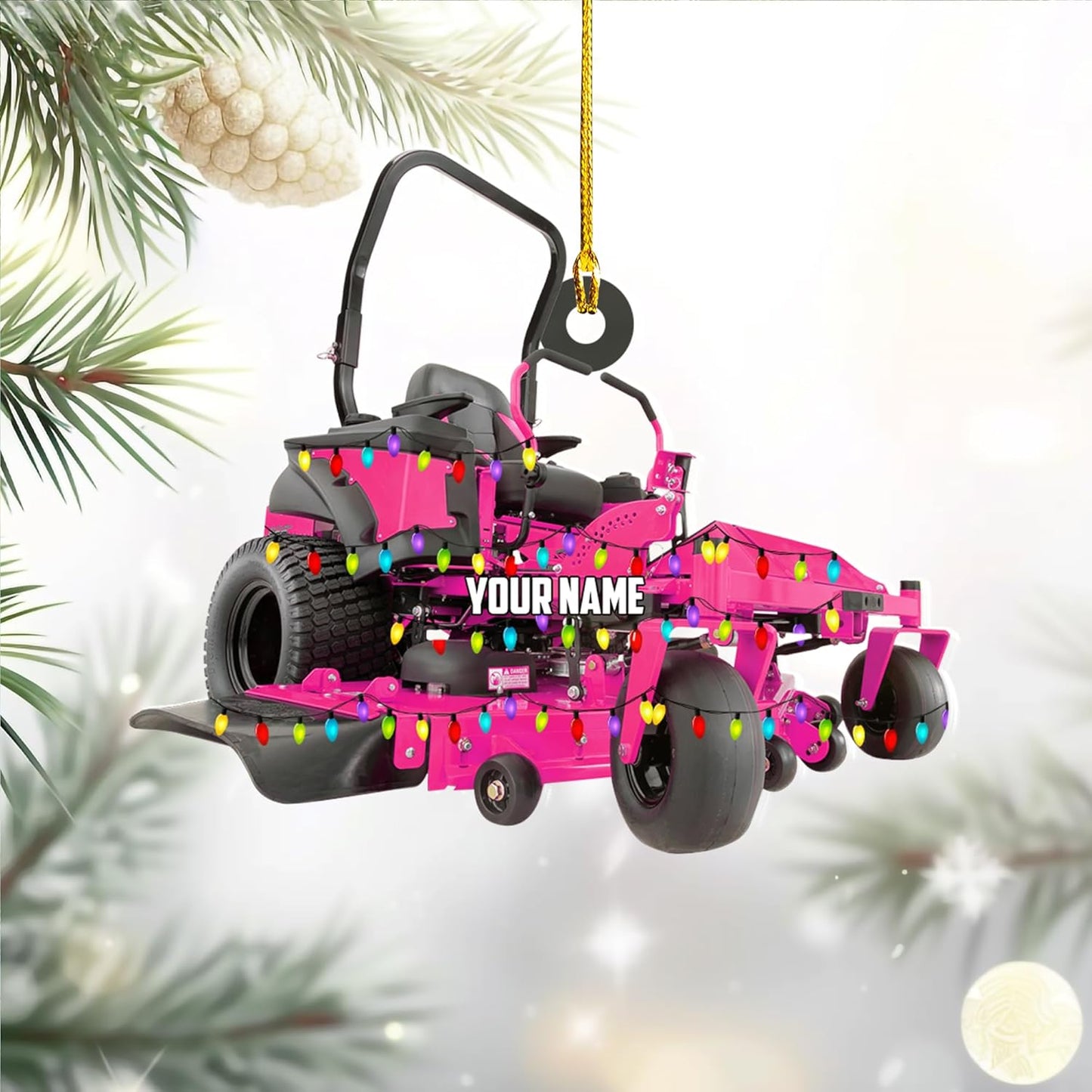 Personalized Lawn Mower Christmas Ornament | Custom Lawn Care Holiday Tree Decoration for Gardeners & Landscapers TG109