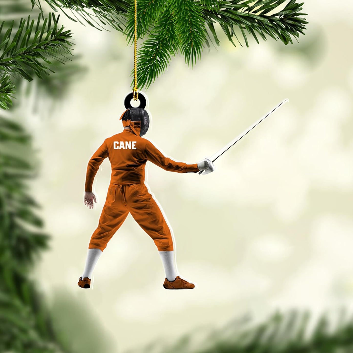Personalized Fencing Christmas Ornament Christmas Tree Decor Gift for Fencer 2025 Fencing for Christmas Tree C09