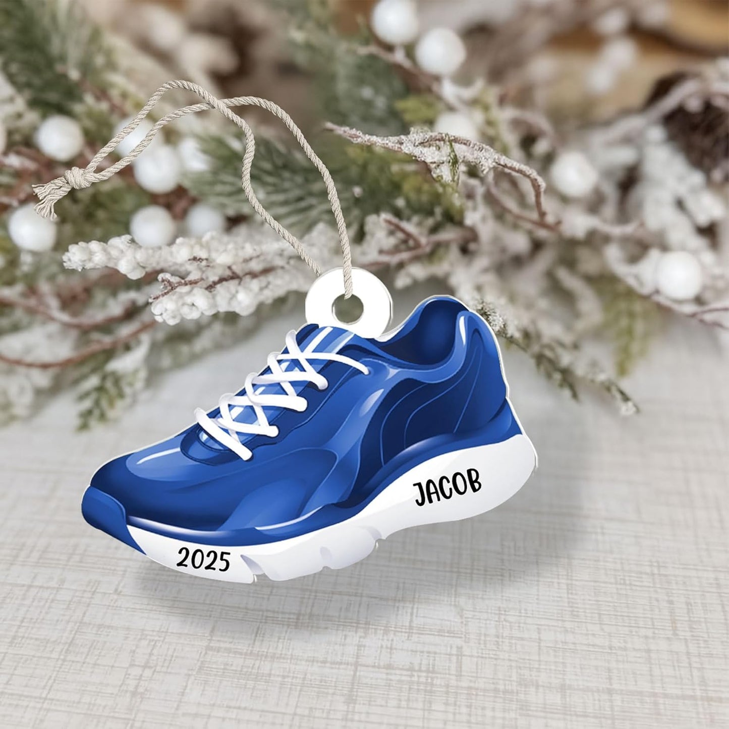 Custom Name Running Shoes Ornament – Personalized Marathon Acrylic Gift, Athlete Christmas Decoration TM21