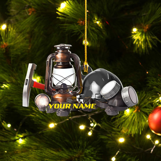 Custom Coal Miner Christmas Ornament – Personalized Name Decor Cmn3