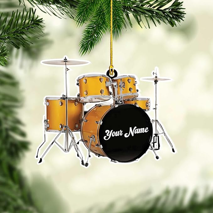 Custom Drum Set Ornament - Acrylic Christmas Gift for Drummers & Music Lovers LL8