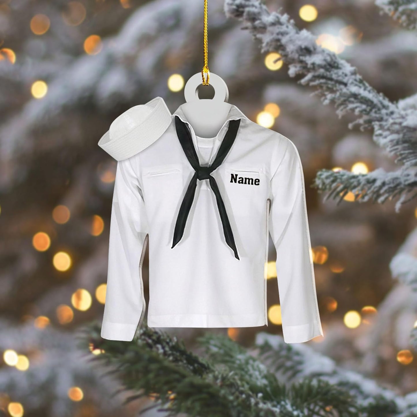 Custom Name Sailor Ornament – Personalized Captain Acrylic Sailing Ornament, Nautical Christmas Tree Decoration for Navy Lovers TS37