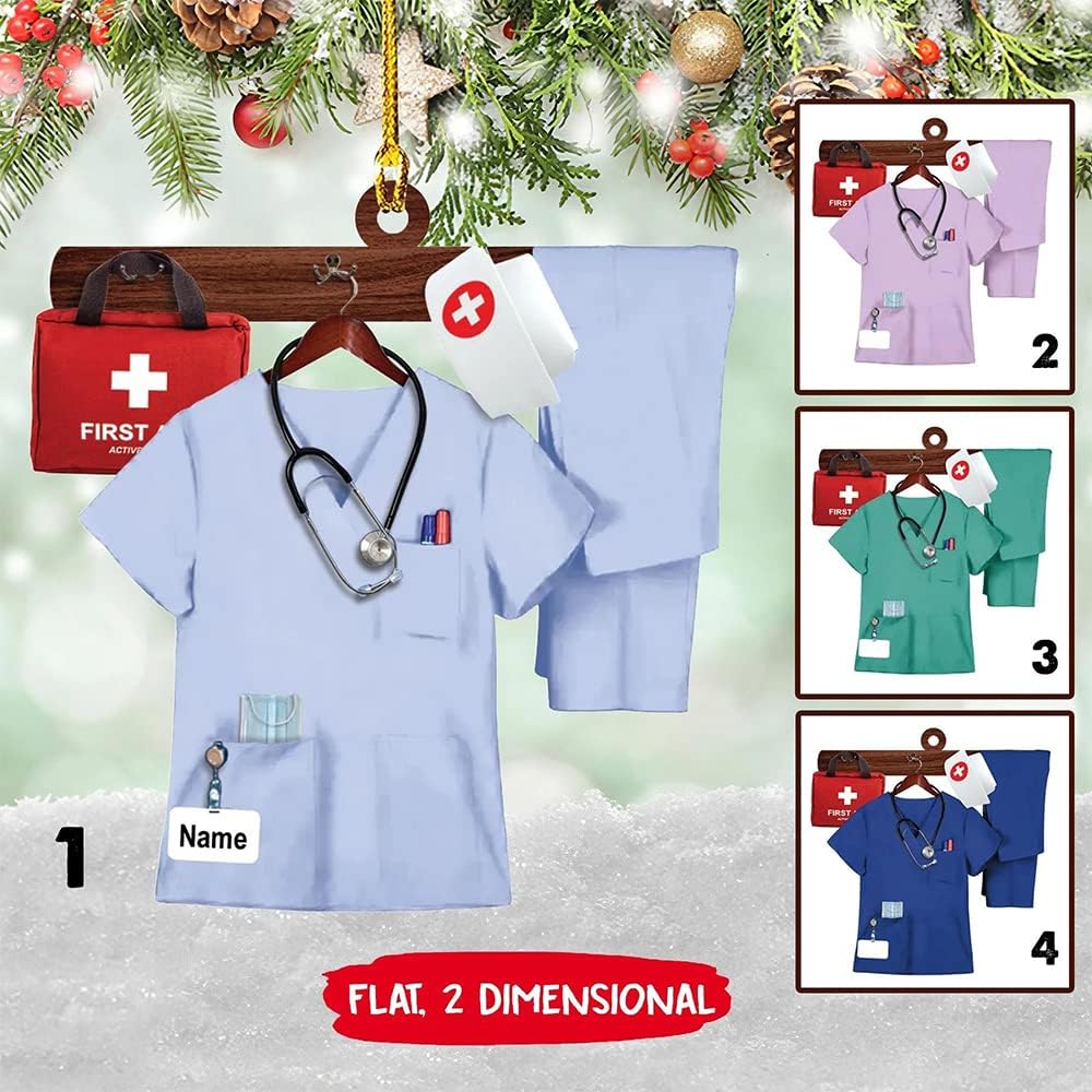 Custom Nurse Uniform Ornament - Nurse Christmas Ornament Design 02