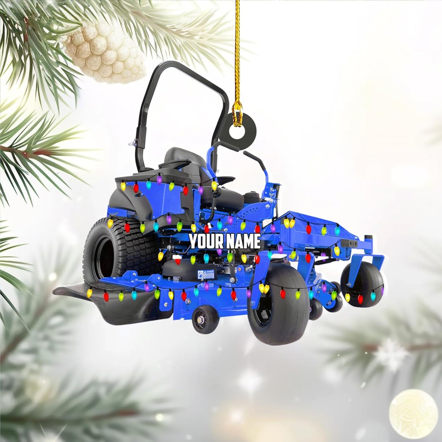 Personalized Lawn Mower Christmas Ornament | Custom Lawn Care Holiday Tree Decoration for Gardeners & Landscapers TG109
