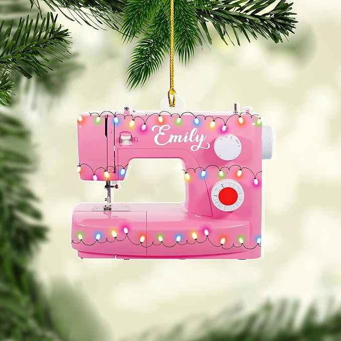 Custom Sewing Machine Ornament - Christmas Ornament Gift for Sewing Lovers LL29