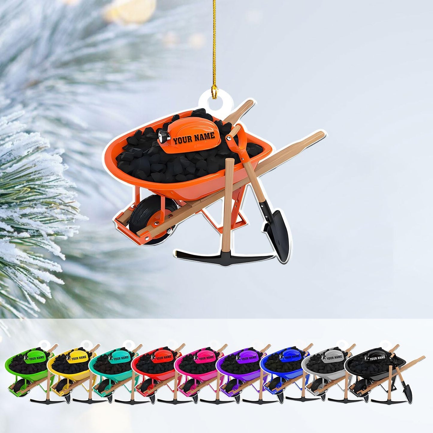 Custom Coal Miner Christmas Ornament – Personalized Name Decor Cmn1