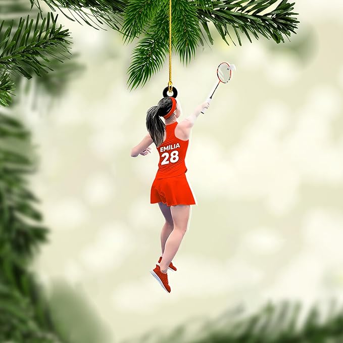 Pesonalized Christmas Gift for Badminton Players, Sports Lovers Badminton Ornament LL34