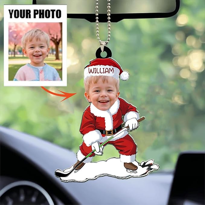 Personalized ice Hockey Ornament N10