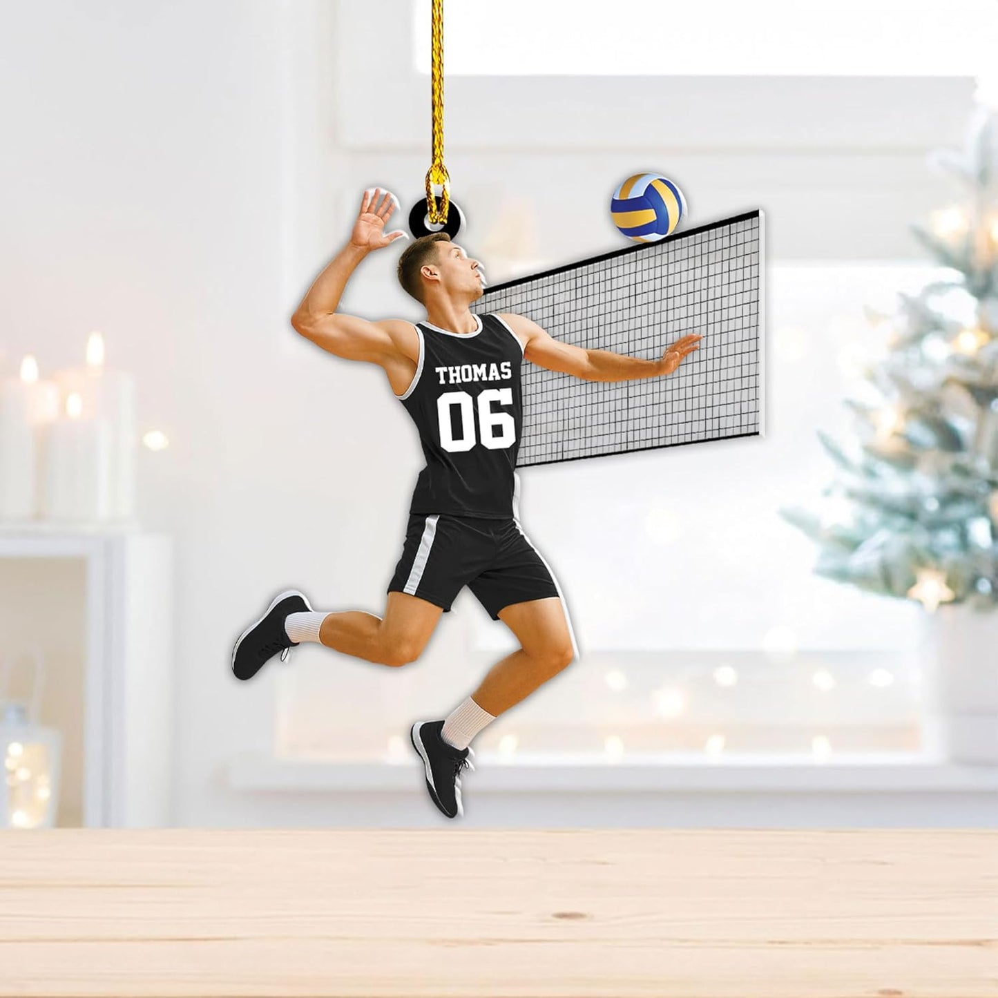 Custom Name Volleyball Christmas Ornament – Personalized Acrylic Ornament, Team Sports Holiday Decor, Volleyball Player Gift, Custom Xmas Keepsake TV13