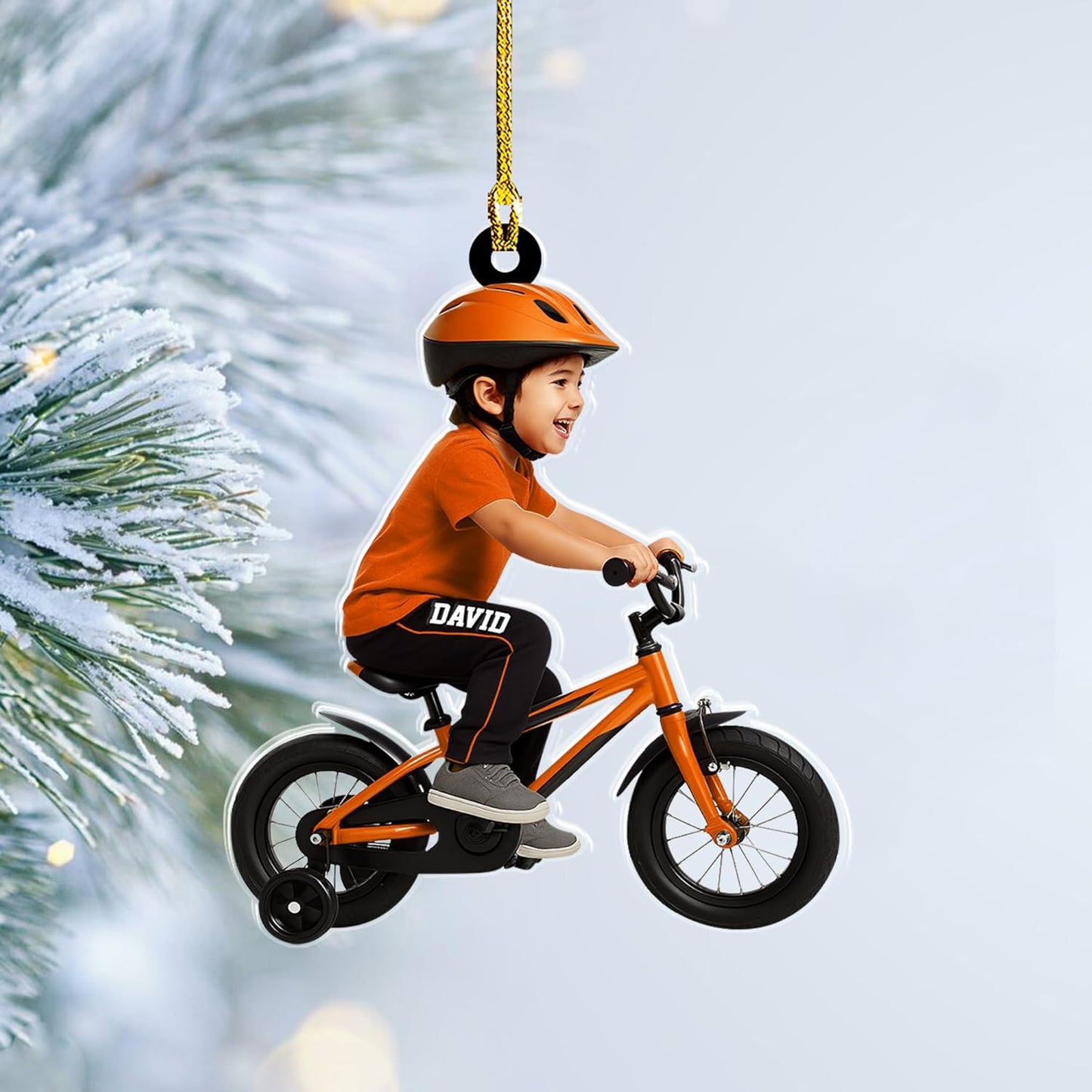 Custom Name Cycling Acrylic Ornament – Personalized Bike Gift, Christmas Tree Keepsake for Cycling Enthusiasts TC35