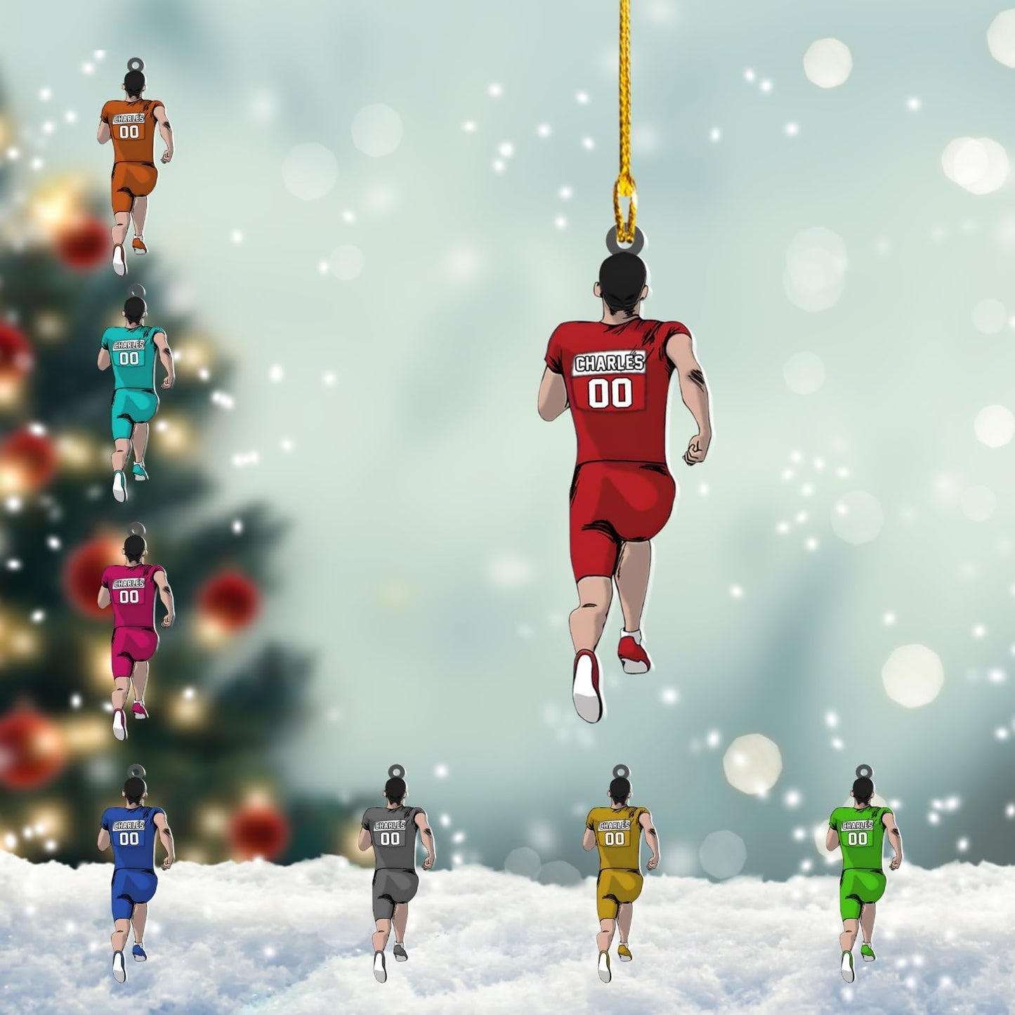 Custom Running Acrylic  Ornament – Personalized Marathon Gift, Athlete Christmas Decoration TM23