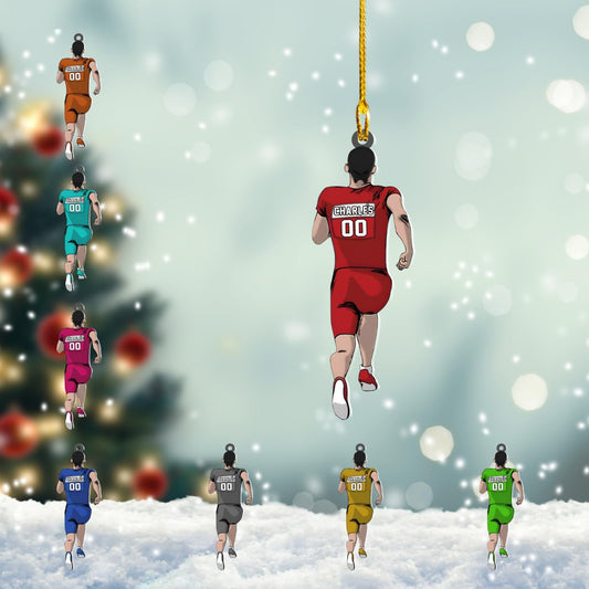 Custom Running Acrylic  Ornament – Personalized Marathon Gift, Athlete Christmas Decoration TM23