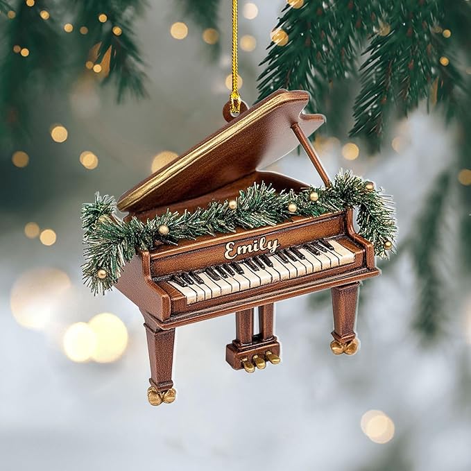 Customized Piano Ornament - Music Instrument Christmas Gift for Piano Lovers LL31