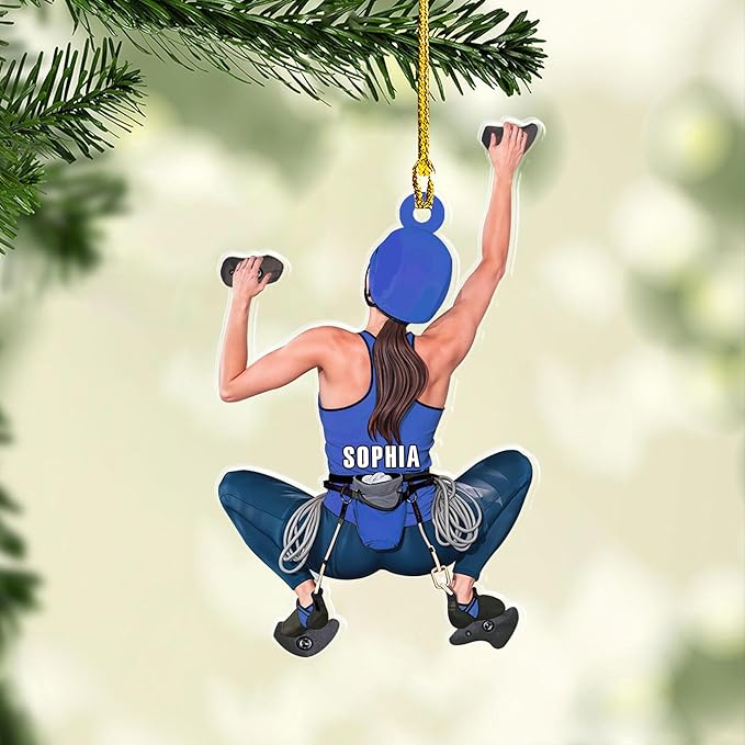 Personalized Rock Climber Christmas Gift for Mountaineers - Climbing Ornament LL24