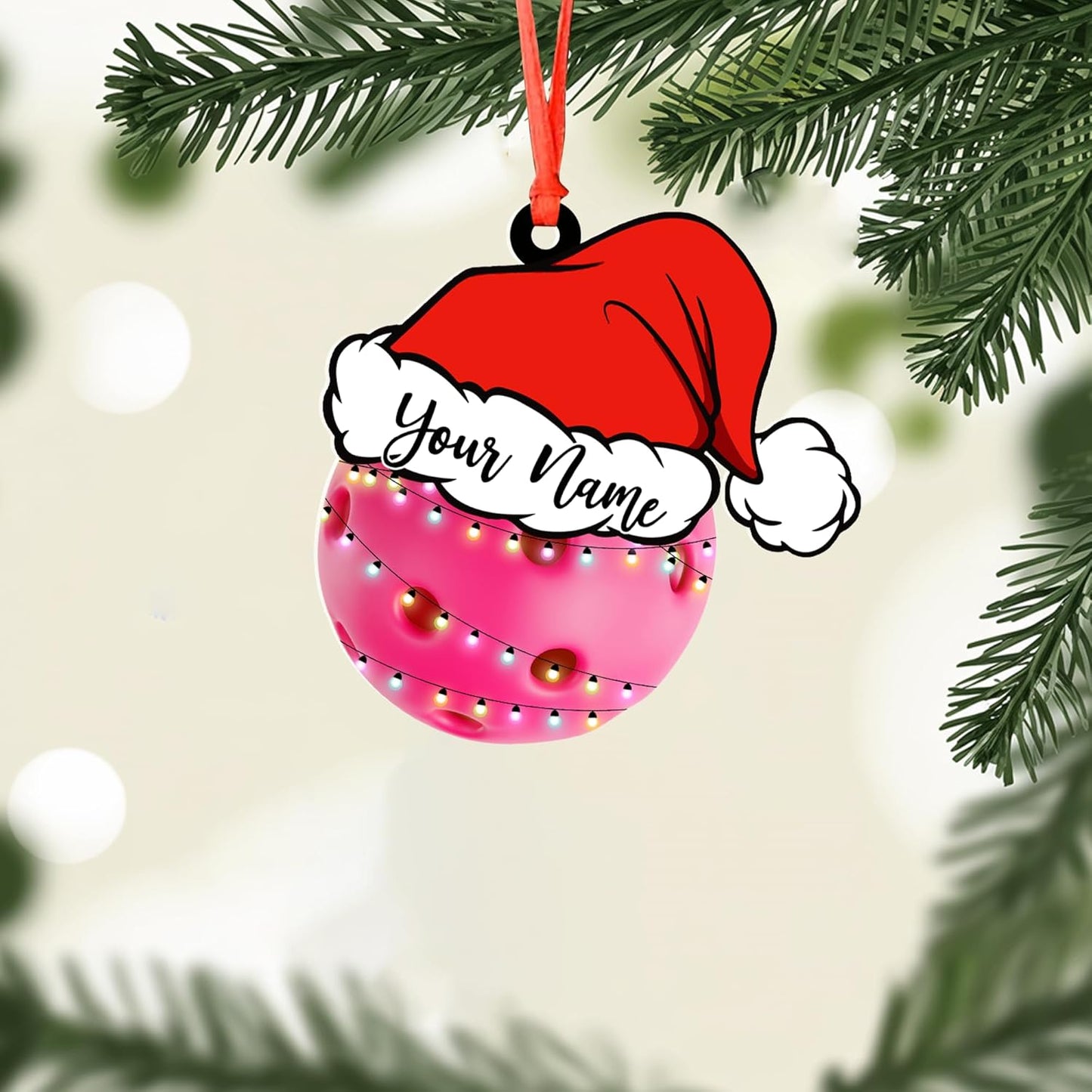 Custom Name Pickleball Christmas Ornament