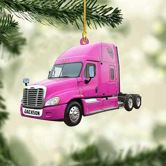 Personalized Semi Truck Christmas Decor - Truck Driver Ornament Gift L13