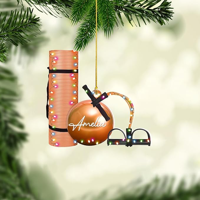 Personalized Pilates Christmas Ornament - Custom Pilates Gift for Women LL2