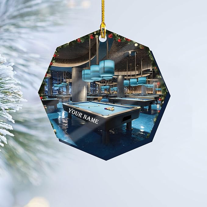 Personalized Billiards Ornament 2025, Billiards Christmas Ornaments N09