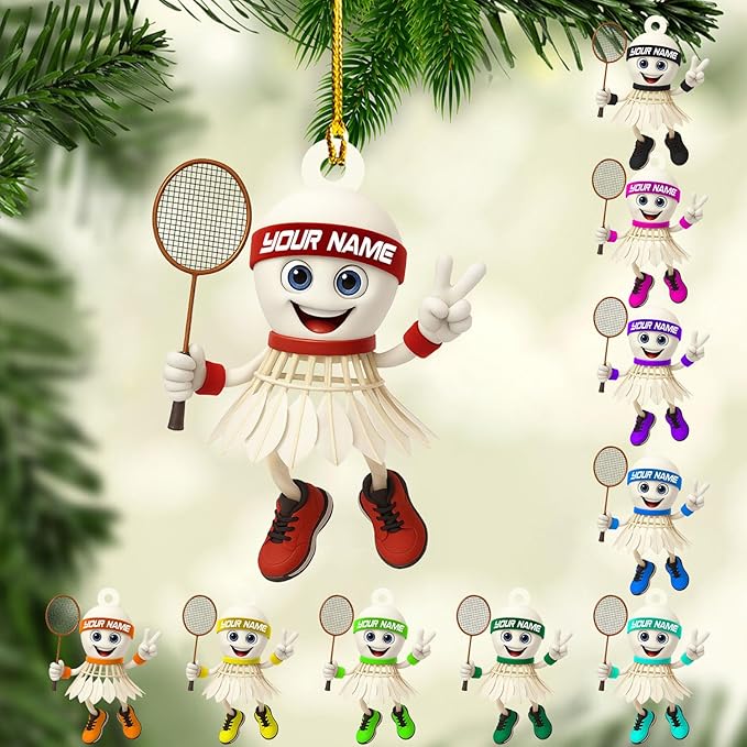 Pesonalized Christmas Gift for Badminton Players, Sports Lovers Badminton Ornament LL40