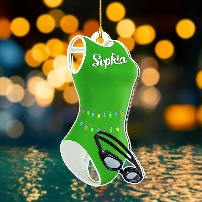 Personalized Swimming Ornament - Custom Swimmer Christmas Gift for Boys, Girls & Pool Lovers