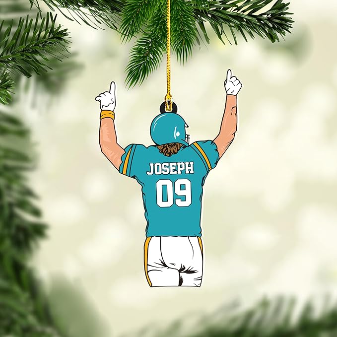 Personalized Rugby Player Christmas Gift for Sports Lovers - Rugby Ornament LL17