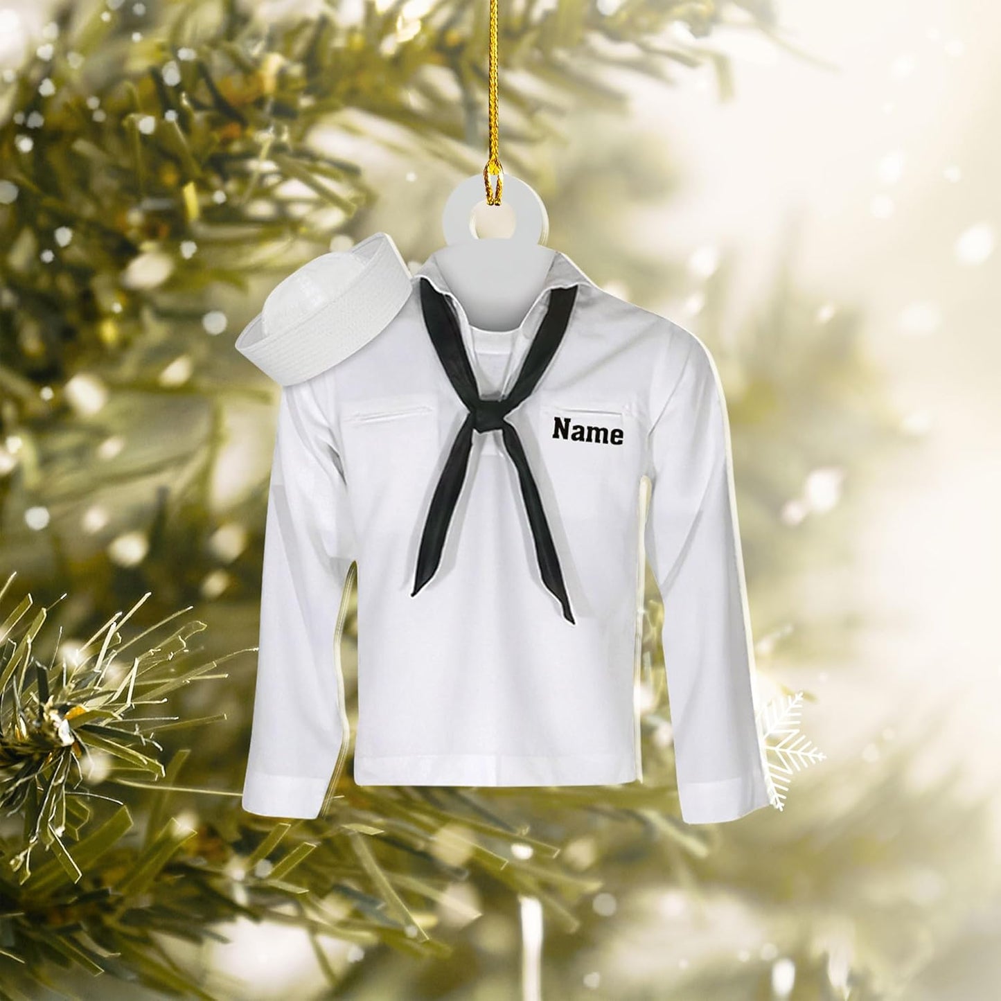 Custom Name Sailor Ornament – Personalized Captain Acrylic Sailing Ornament, Nautical Christmas Tree Decoration for Navy Lovers TS37