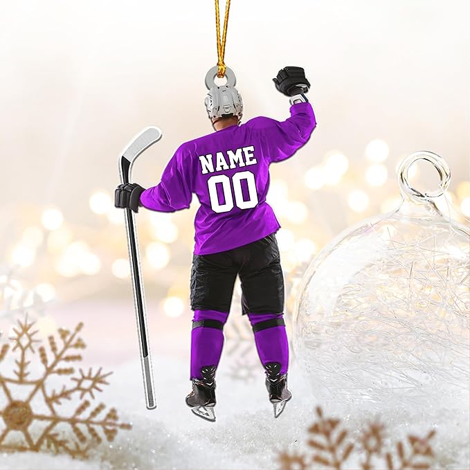 Personalized ice Hockey Ornament N30