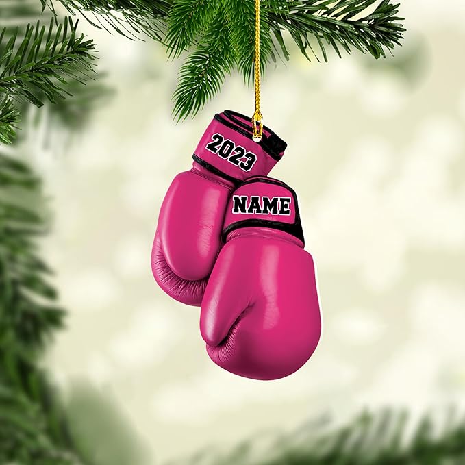 Personalized Boxing Gloves Christmas Ornament - Boxing Ornament Gift LL4