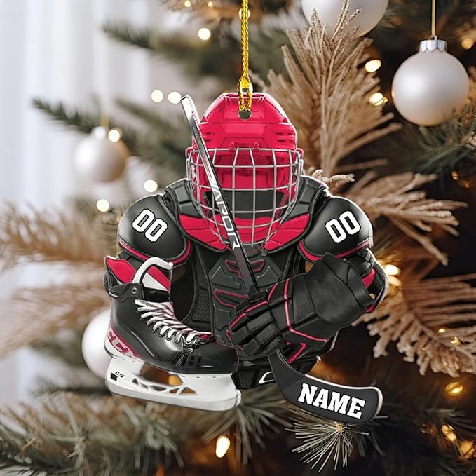 Personalized ice Hockey Ornament N21