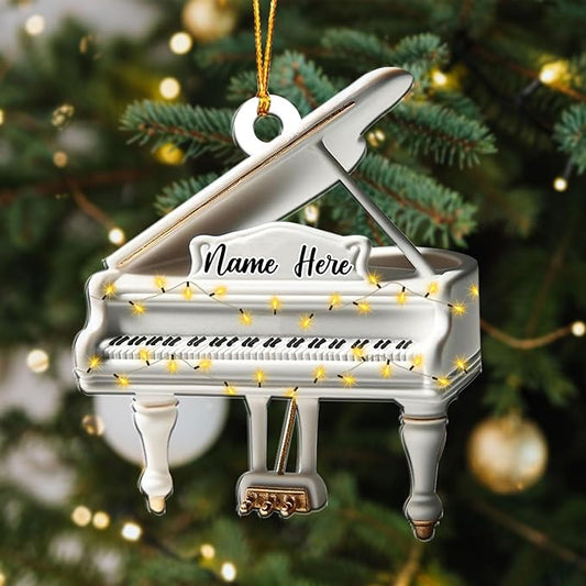 Customized Piano Ornament - Music Instrument Christmas Gift for Piano Lovers LL53