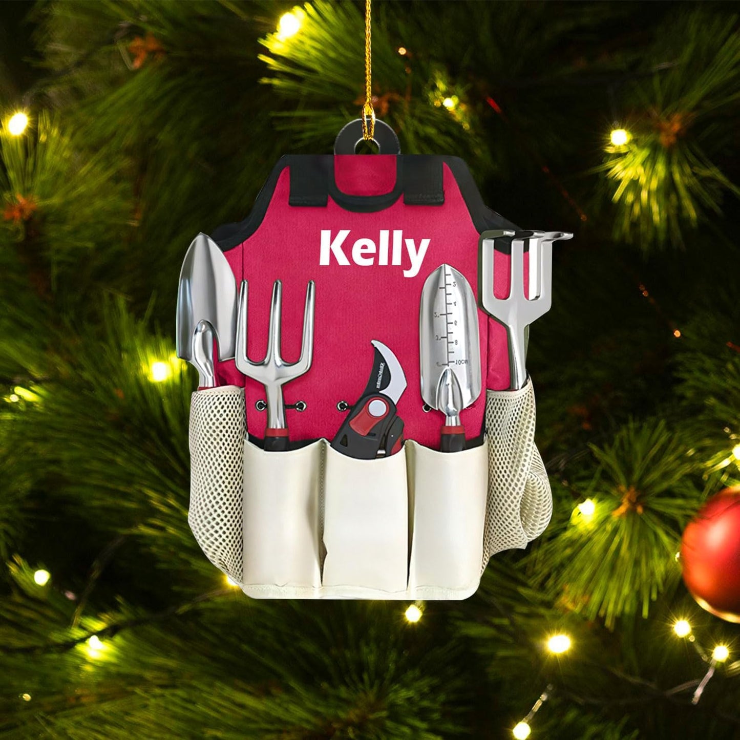 Custom Name Garden Equipment Ornament | Gardener Christmas Tree Decor Gift for Plant & Nature Lovers TG77