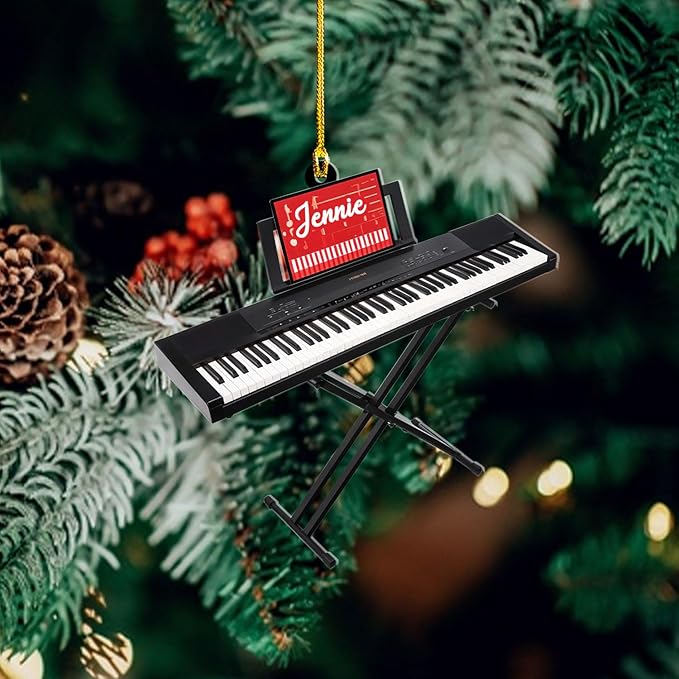 Customized Piano Ornament - Music Instrument Christmas Gift for Piano Lovers LL58