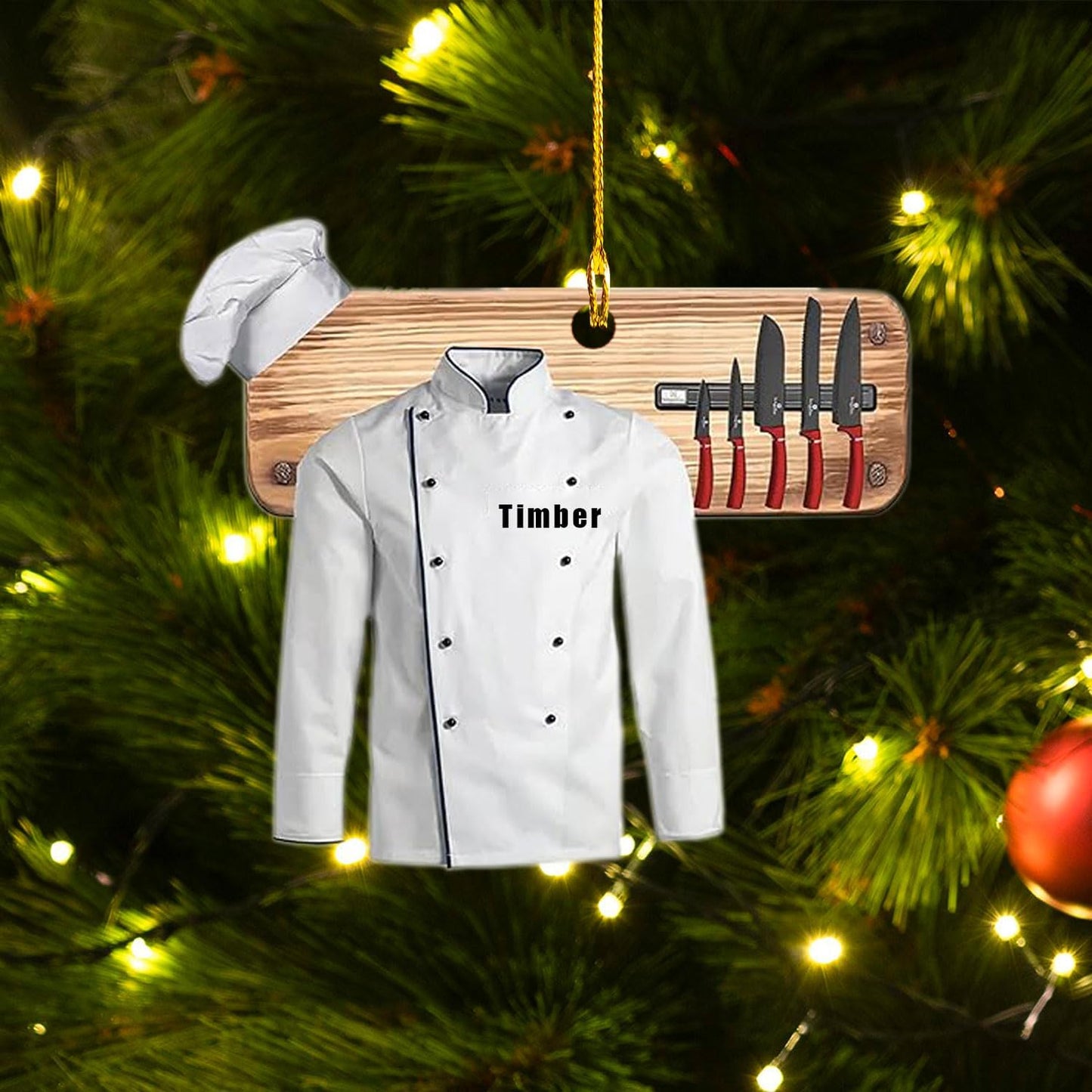 Personalized 2025 Custom Chef Hat Ornament, Cooking & Baking Christmas Ornaments for Tree & Gifts N03