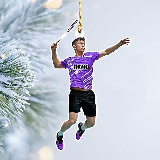 Pesonalized Christmas Gift for Badminton Players, Sports Lovers Badminton Ornament LL53